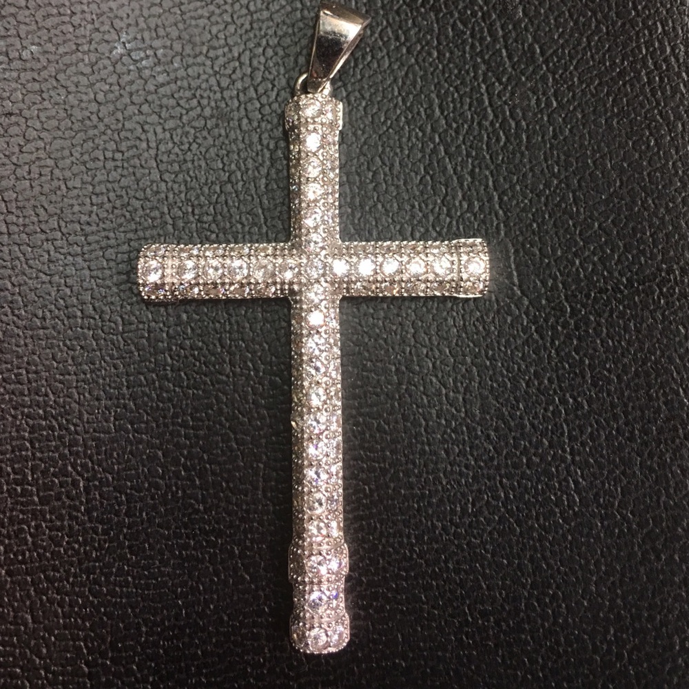 New Crystal handset cross silver…
